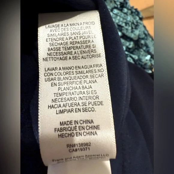 Dress The Population EUC Size XS Sequin Spaghetti Strap Teal Mini Dress (0563) - Picture 7 of 11